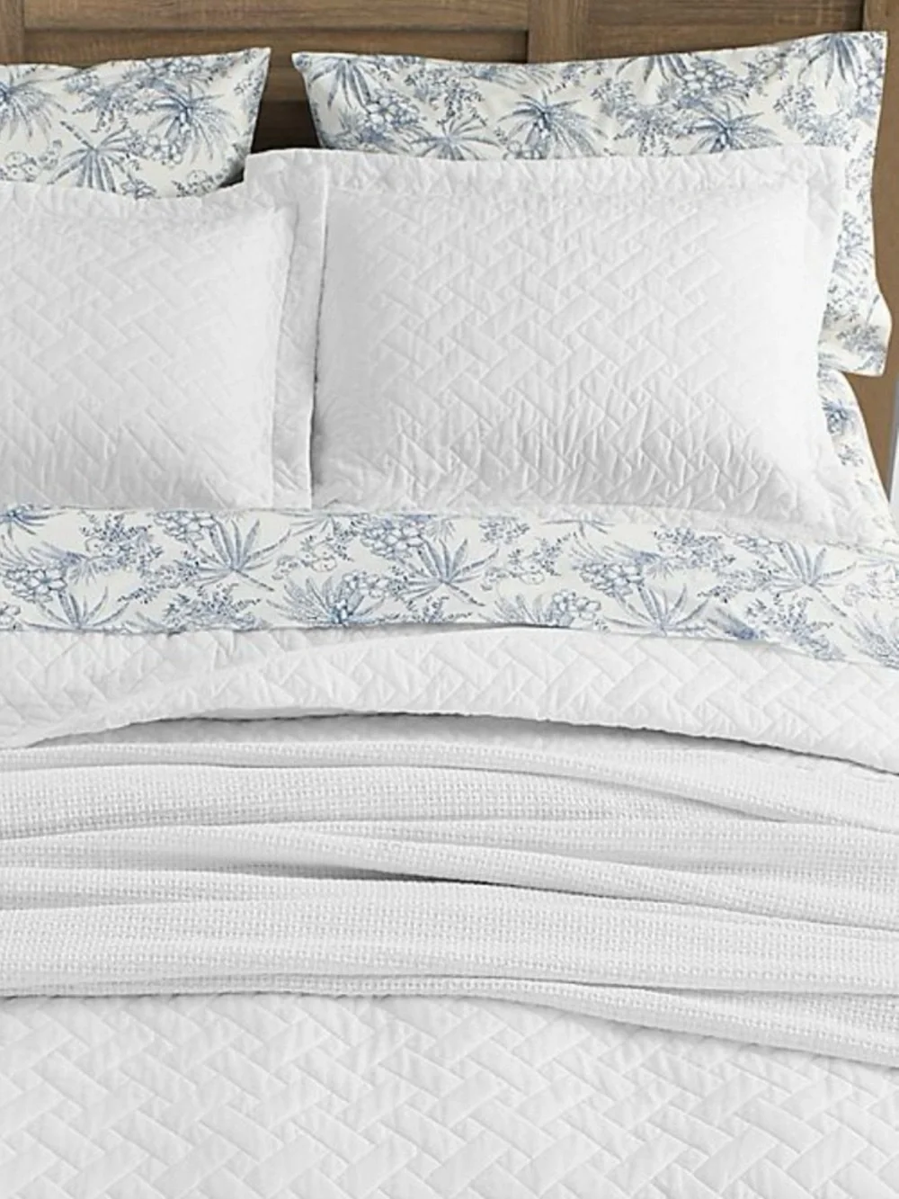Tommy Bahama Twin Solid Raffia Quilt Bedding Set White NWT